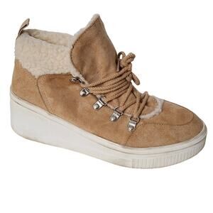 MADDEN‎ GIRL Terra Faux Fur Lined Wedge Sneaker Women's 9.5M